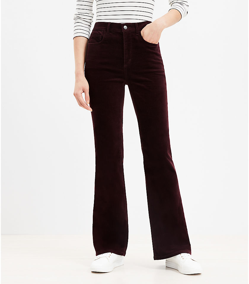 Five Pocket Slim Flare Pants in Velvet