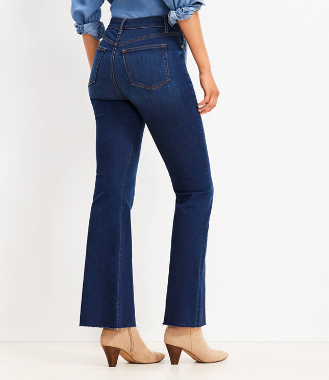 High Rise Slim Flare Jeans in Rich Dark Indigo Wash