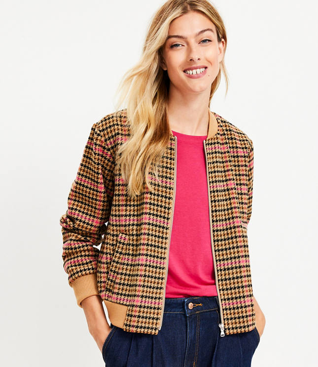 Plaid Bomber Jacket