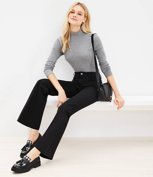 Stretchy black outlet flare pants