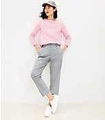 Pleated Pull On Slim Pants in Heathered Brushed Flannel carousel Product Image 2