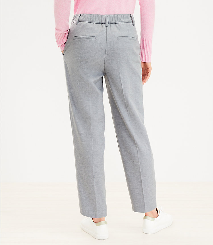 Pleated Pull On Slim Pants in Heathered Brushed Flannel image number 2