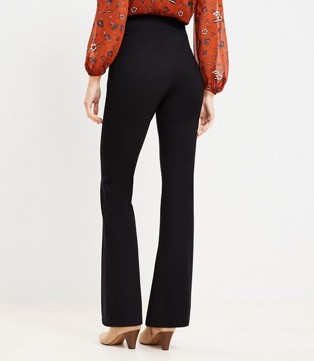 Pintucked Pull On Flare Pants in Sculpting Ponte