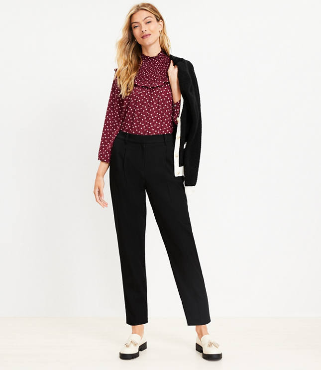 Tall Pleated Tapered Pants in Velvet