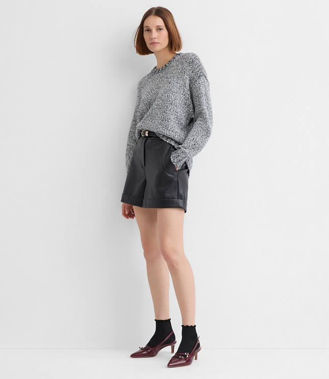 Shimmer Marled Elliptical Hem Sweater