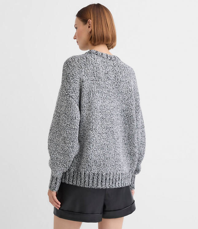 Shimmer Marled Elliptical Hem Sweater