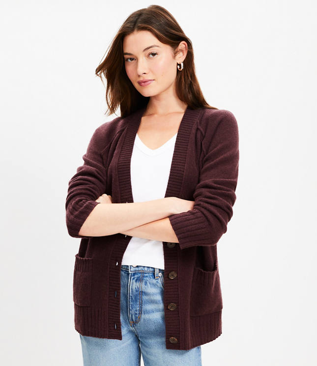 Cashmere V-Neck Pocket Cardigan