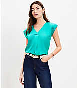 Tapered Sleeve V-Neck Top carousel Product Image 1