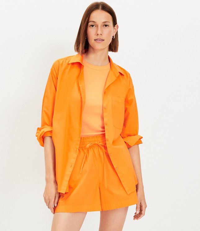 Petite Poplin Oversized Pocket Shirt