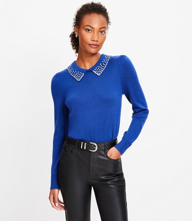 Sparkle Collared Sweater