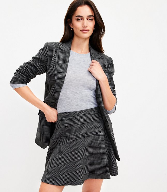 Petite Plaid Belted Mini Skirt