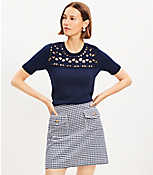 Tall Gingham Cotton Linen Patch Pocket Skirt carousel Product Image 1