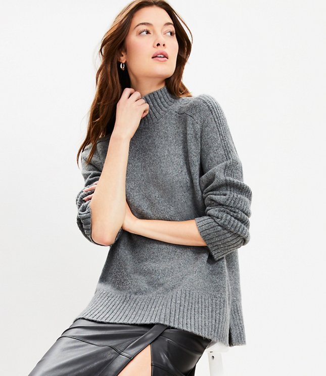 Slouchy Turtleneck Tunic Sweater