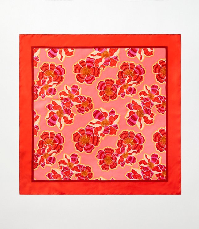 Floral Square Silk Scarf