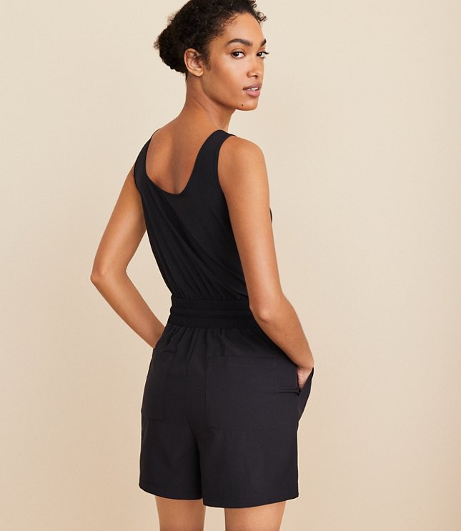 Scoop Neck Wide Strap Active Romper