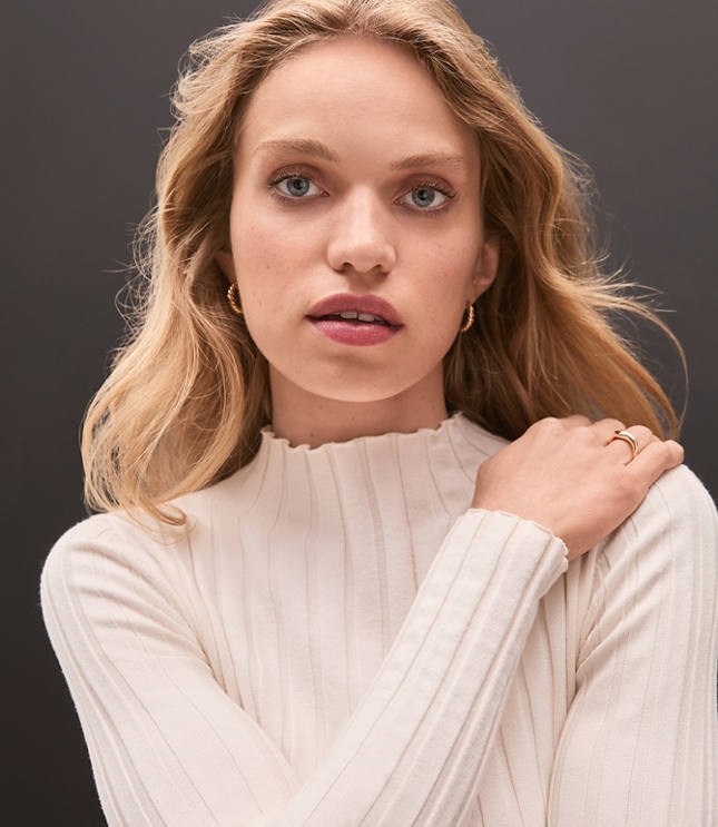 Ribbed Mock Neck Sweater carousel Product Image 2