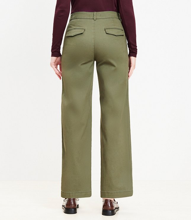 Petite Curvy Monroe Wide Leg Pants - Evening Olive