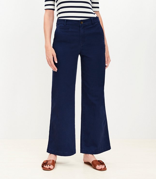 Petite Curvy Monroe Wide Leg Pants - Deep Space Blue