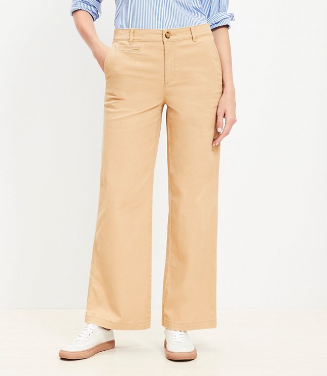 Petite Curvy Monroe Wide Leg Pants - Sand Beige