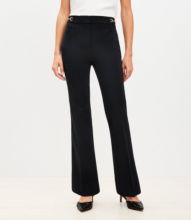 Horsebit Sutton Flare Pants in Bi-Stretch