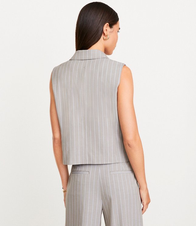 LOFT Versa Striped Seasonless Stretch Double Breasted Vest