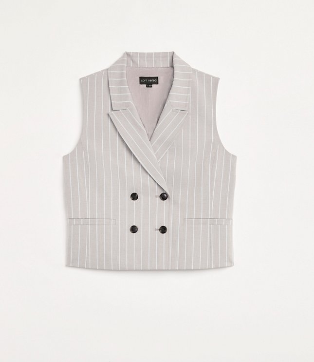 LOFT Versa Striped Seasonless Stretch Double Breasted Vest