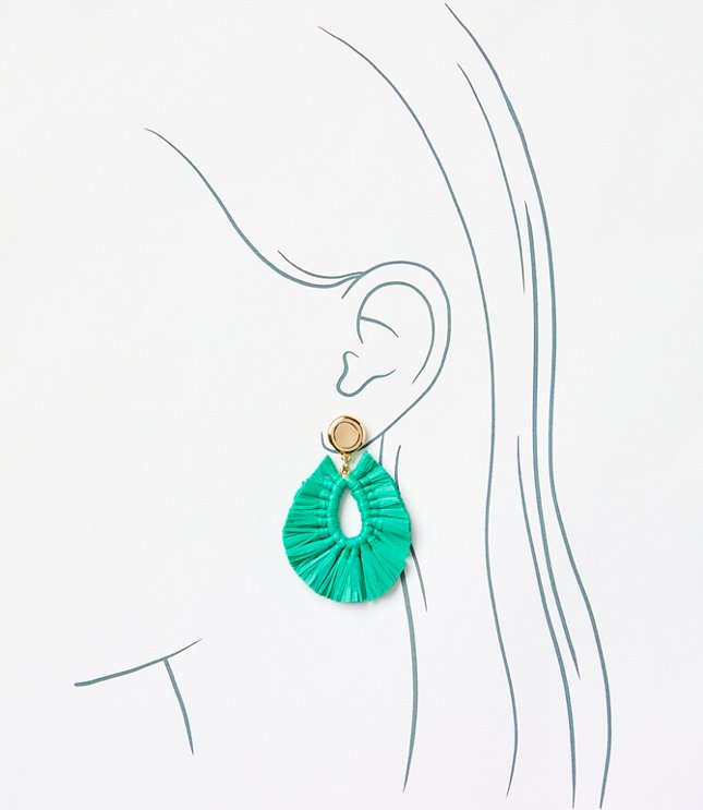 Raffia Teardrop Statement Earrings