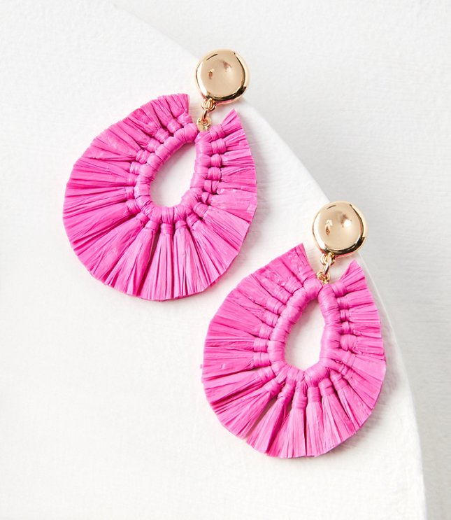 Raffia Teardrop Statement Earrings