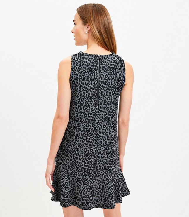 Petite Cheetah Print Mini Flounce Dress