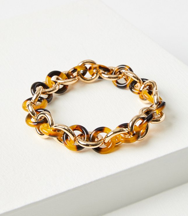 Tortoiseshell Print Link Stretch Bracelet