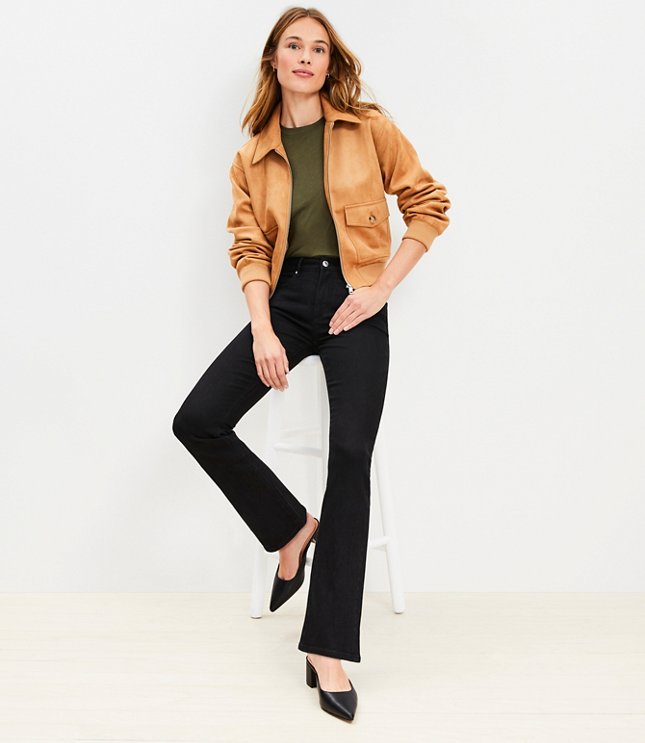 Petite Mid Rise Boot Jeans in Classic Black Wash carousel Product Image 1