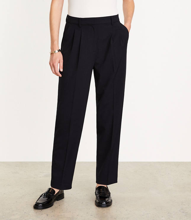 LOFT Versa Seasonless Stretch Double Pleat Taper Pant