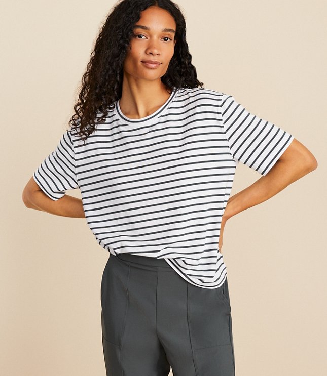 Petite Lou & Grey Striped Softened Tee