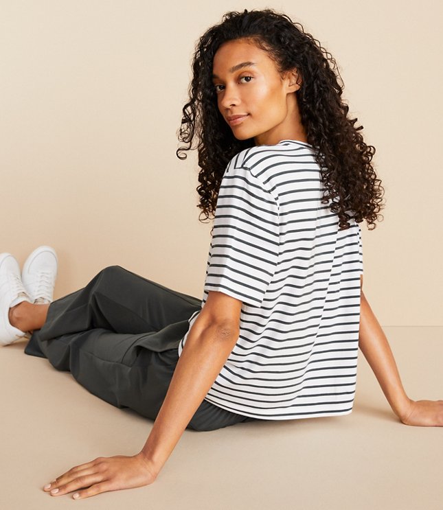 Petite Lou & Grey Striped Softened Tee