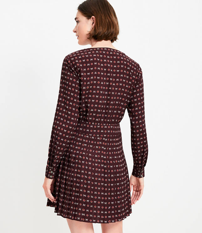 Petite Bow Pleated Mini Dress