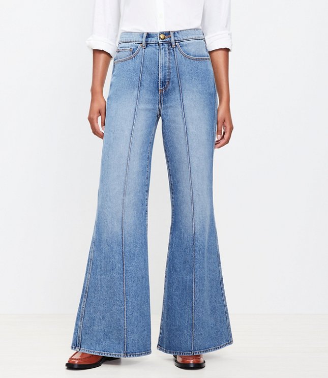 Petite High Rise Super Flare Jeans in Vintage Indigo Wash