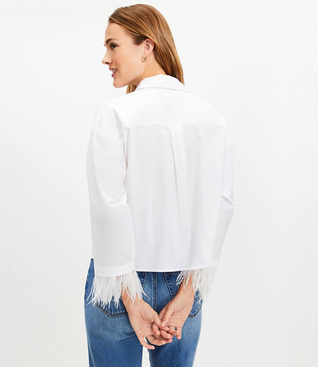 Feathered Cuff Poplin Modern Shirt