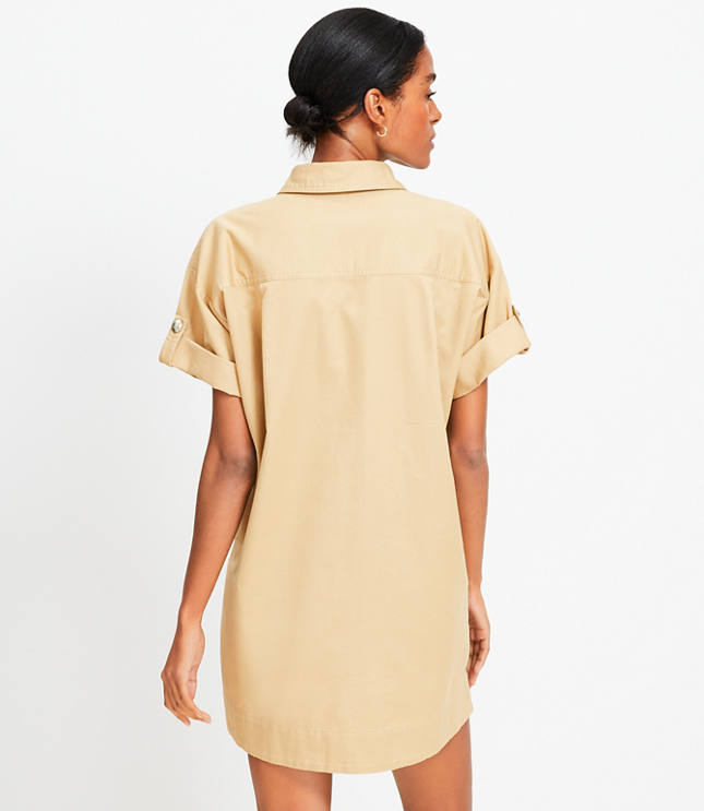 Petite Twill Patch Pocket Mini Dress image number 2