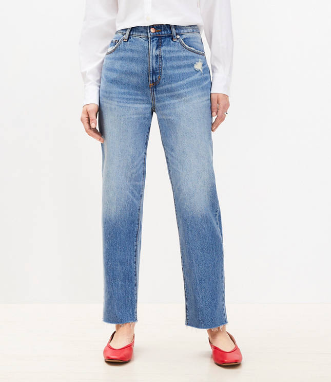 Petite High Rise Slim Flare Jeans in Light Wash