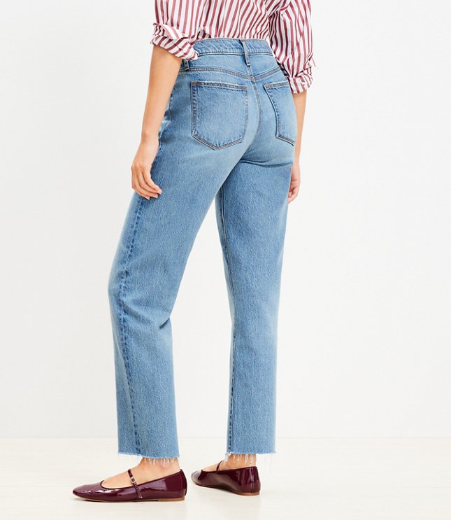 High Rise Wide Leg Jeans in Light Wash Indigo