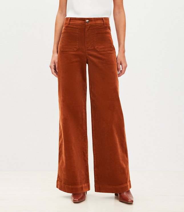 Curvy Palmer Wide Leg Pants Brushed Corduroy