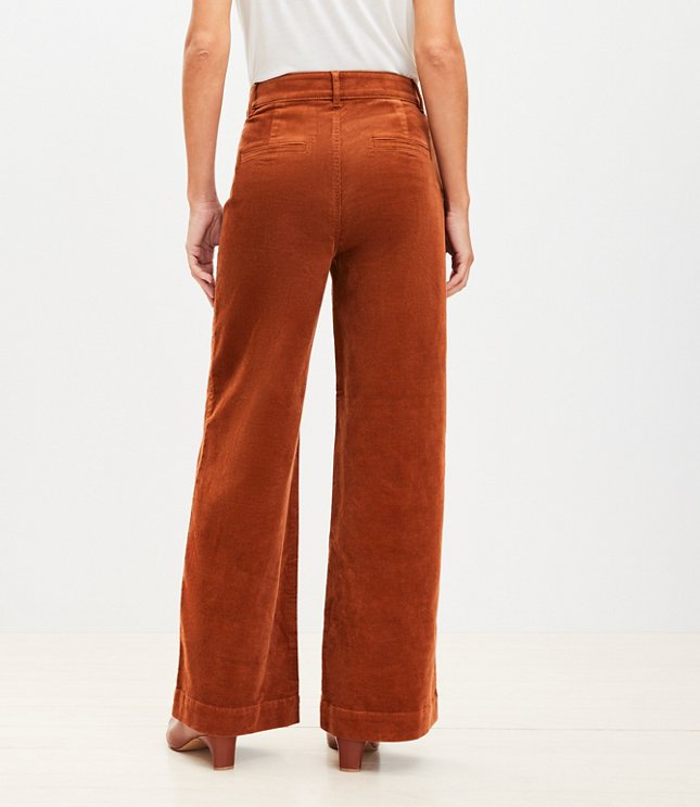 Curvy Palmer Wide Leg Pants Brushed Corduroy