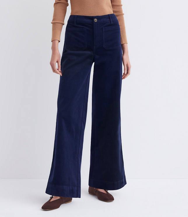 Curvy Palmer Wide Leg Pants in Brushed Corduroy