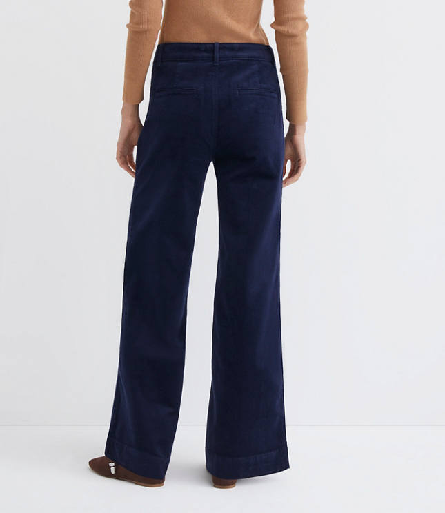Curvy Palmer Wide Leg Pants in Brushed Corduroy