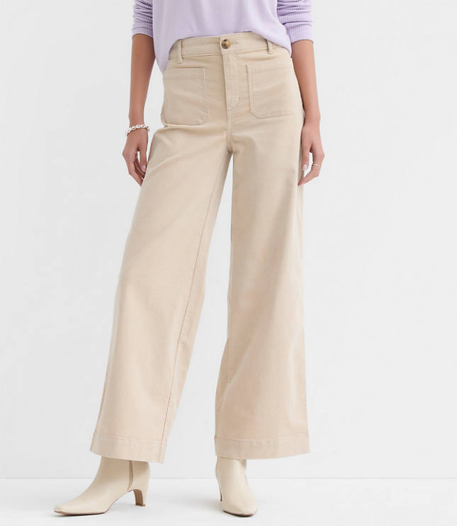 Curvy Palmer Wide Leg Pants in Brushed Corduroy