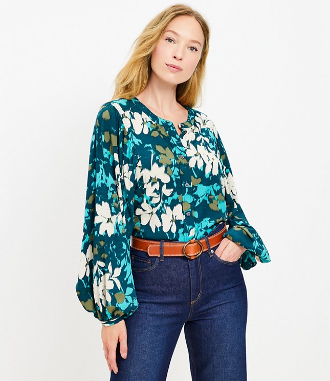 Floral Crepe Utility Shirt