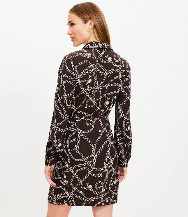 Petite Chain Print Mini Wrap Dress