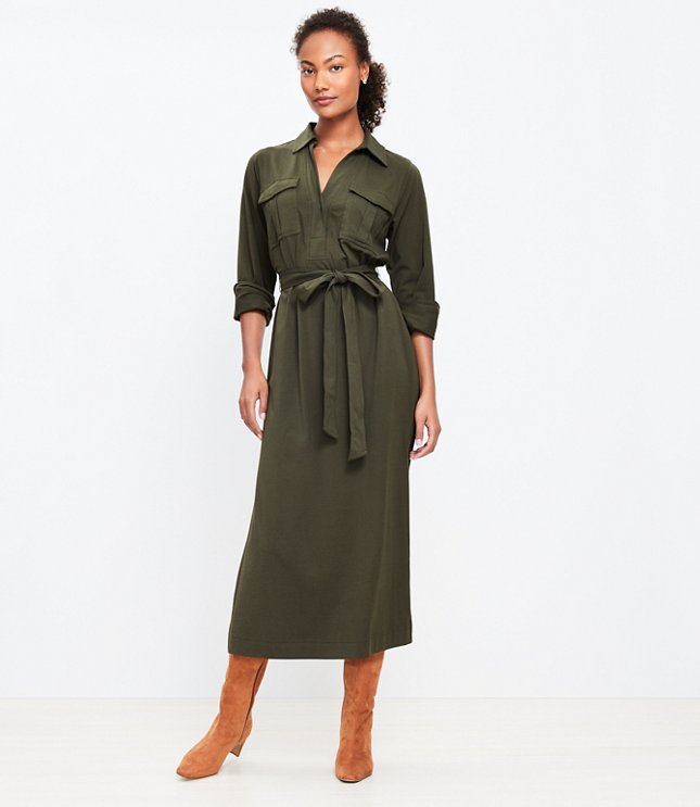 Petite Utility Midi Pocket Dress