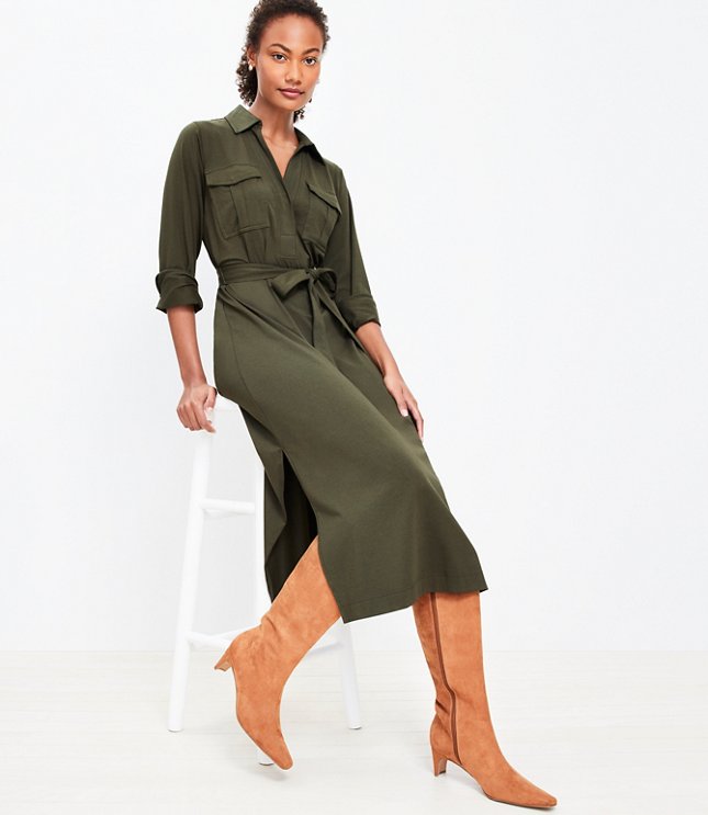 Petite Utility Midi Pocket Dress