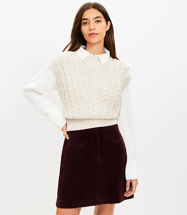 Petite Faux Suede Patch Pocket Mini Skirt